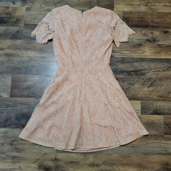Stylestalker Maya Blush Pink Lace Cutout Front Mini Dress Size Small - Picture 9 of 10